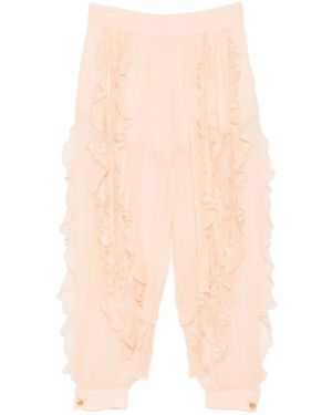 Zimmermann Rebellion Ruffled Lace Trousers - White