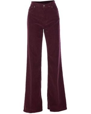 Dondup Pantalon En Velours Côtelé À Poches Plaquées - Rouge