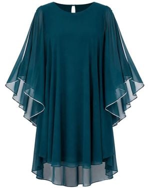 FRANK LYMAN Vestido Corto De Manga Corta - Azul