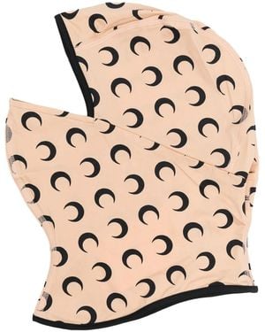 Marine Serre Crescent Moon-Print Balaclava - Natural