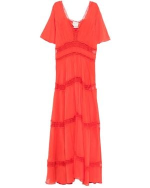 forte_forte Lace V-Neck Maxi Dress - Red
