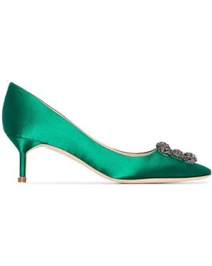 Manolo Blahnik Hangisi 50Mm Court Shoes - Green