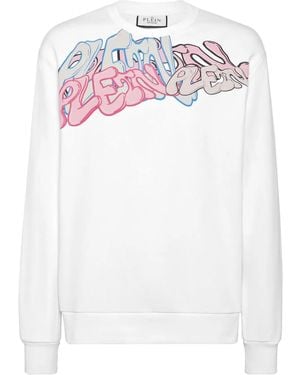 Philipp Plein Bombing Graffiti Jersey Sweatshirt - White