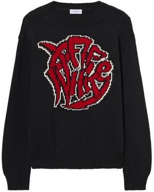 Off-White c/o Virgil Abloh Sphere-Logo Chunky Crewneck Jumper - Black