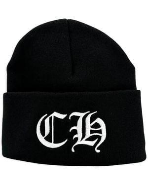 Chrome Hearts Logo-Embroidered Beanie Hat - Black
