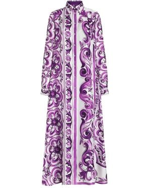 Dolce & Gabbana Hemdkleid Mit Maiolica-Print - Lila