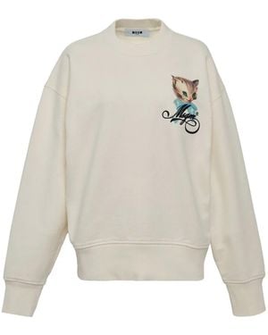 MSGM Kitten スウェットシャツ - ホワイト