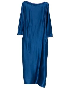 Stephan Janson Boat-neck Midi Dress - Blue