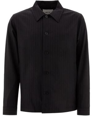 NN07 Giacca-Camicia A Righe - Nero