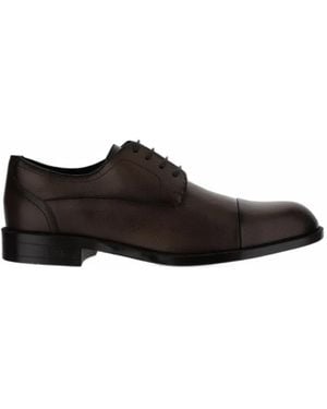 BOSS Cap-Toe Pebbled Leather Shoes - White