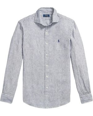 Polo Ralph Lauren Striped Linen Shirt - Grey