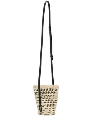 Loewe Braid Rafia Bucket Bag - Metallic