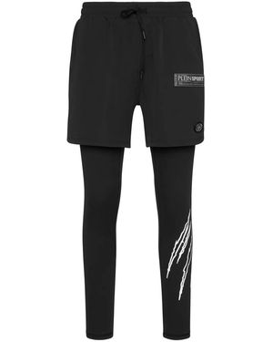Philipp Plein Logo-Print Leggings - Black