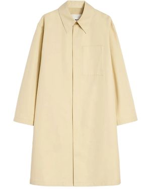 Jil Sander Patch Pocket Poplin Coat - Natural