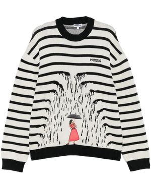 House of Errors Striped-Pattern Jumper - White