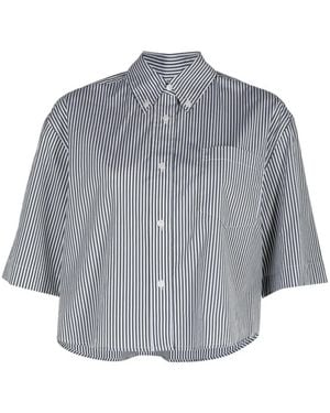 10 Crosby Derek Lam Camisa Corta Ember A Rayas - Gris