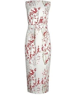 BERNADETTE Lucille Floral Belted Midi Dress - White