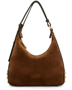 Tod's Suède Mini-Tas Met Metalen Stippen - Bruin