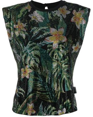 Philipp Plein Floral-Print Tank Top - Green