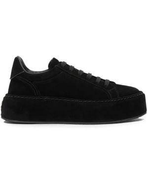 Casadei Renna Suede Platform Trainers - Black