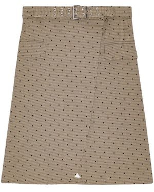 Ganni Polka Dot-Print Skirt - Brown