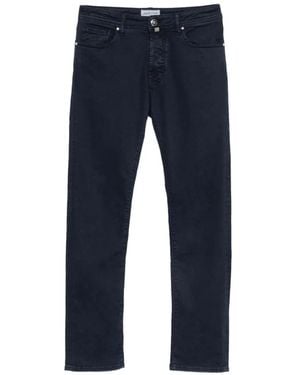 Jacob Cohen Vaqueros Slim Con Parche Del Logo - Azul