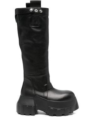 Rick Owens Mega Tractor Pull-On Leather Boots - Black