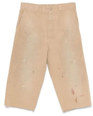 MM6 by Maison Martin Margiela Paint-Splatter Detailed Shorts - Natural