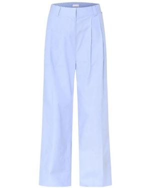 Liu Jo Trousers With Gingham Turn-Ups - Blue