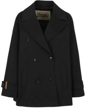 Herno Short Trench Coat - Black