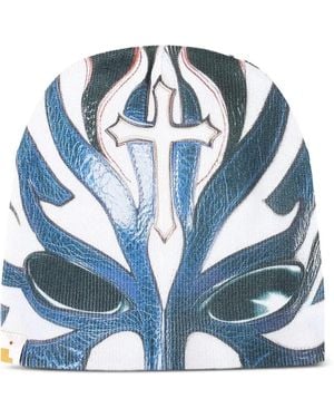 PDF CHANNEL Mask-Print Beanie - Blue