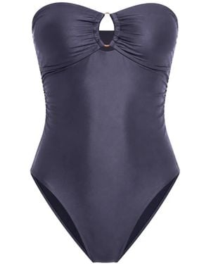 Seafolly Ring-Front Bandeau Swimsuit - Blue