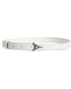 Manière De Voir Leonie Eiffel Slim Leather Belt - White