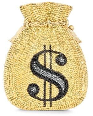 Judith Leiber Crystal-Embellished Dollar-Sign Cluth Bag - Metallic