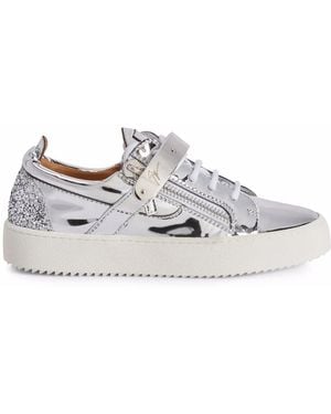 Giuseppe Zanotti Coby タッチストラップ レザースニーカー - メタリック