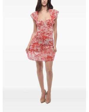 Stella McCartney Printed Organza Mini Dress - Red
