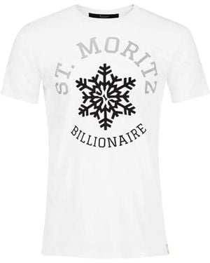 Billionaire St. Moritz T-Shirt Mit Logo-Print - Weiß