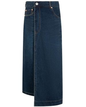 Sacai Asymmetric Wrap Maxi Skirt - Blue