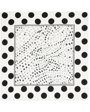 Nina Ricci Polka-Dot Silk Scarf - White