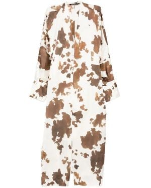 Pennyblack V-Neck Printed Midi Dress - White