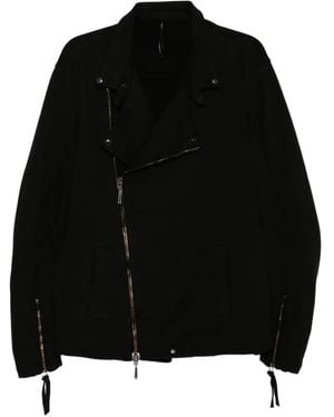 Masnada Cotton Biker Jacket - Black
