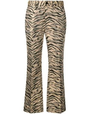 Zadig & Voltaire Animal-Print Flared Trousers - Natural