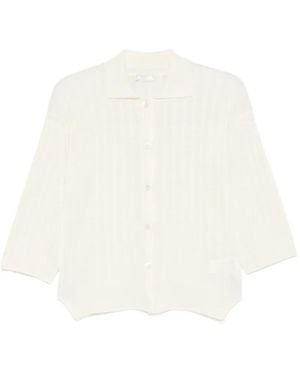 Peserico Cardigan En Maille À Design Côtelé - White