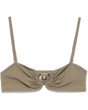 Christopher Esber Ruched Bikini Top - Green