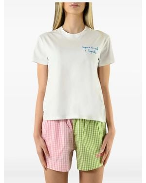 Mc2 Saint Barth Embroidered Short-Sleeve T-Shirt - White
