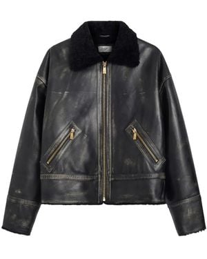 Pence Shearling-Collar Jacket - Black