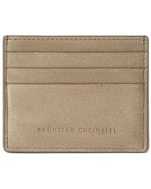 Brunello Cucinelli Suede Card Holder - Natural