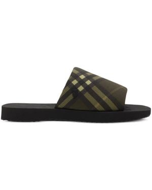 Burberry Check Trek Slides - Black