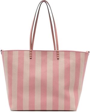 Fendi Roll Large Striped Tote Bag - Pink