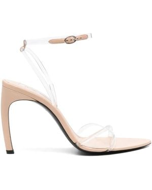 Victoria Beckham 100Mm Clear-Strap Leather Heeled Sandals - White